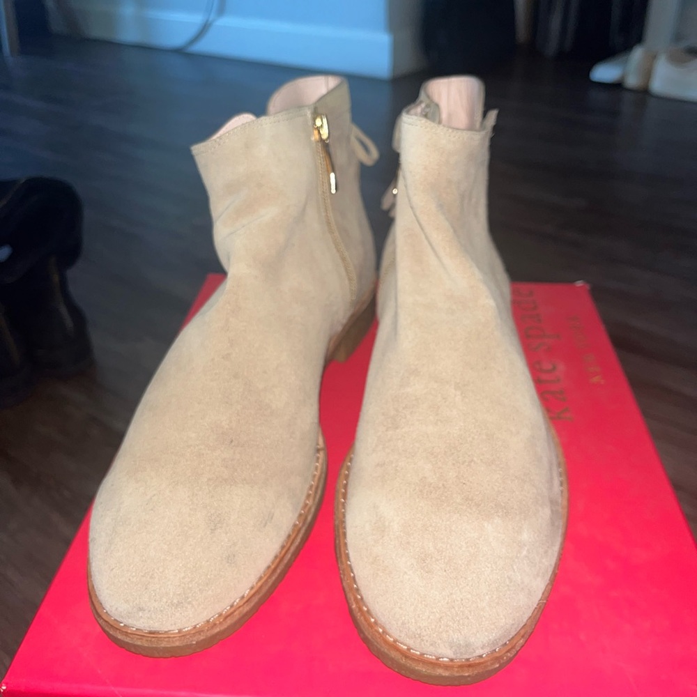Kate Spade Beige Suede Ankle Boots